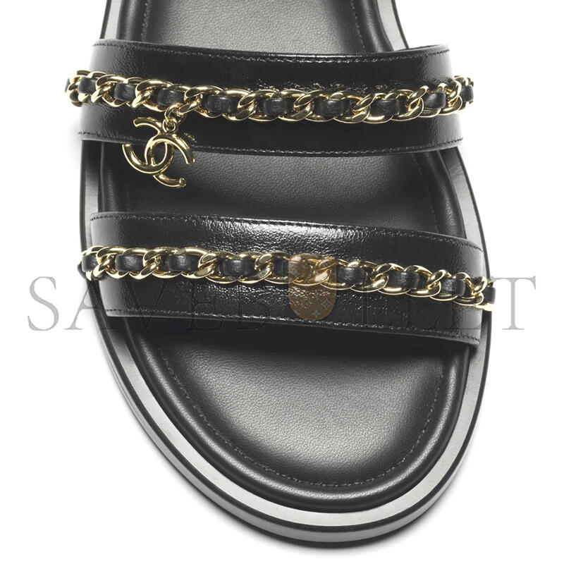 CHANEL SANDALS CALFSKIN BLACK G46801